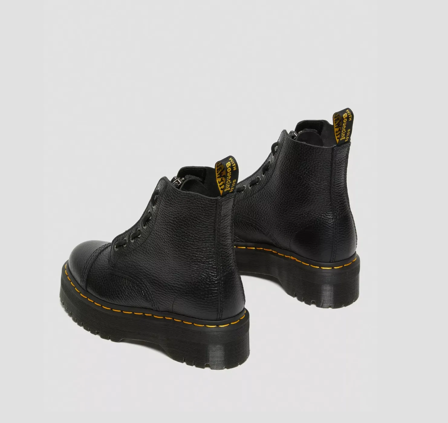 Dr.MARTENS Stivali platform in nappa lavorata Sinclair