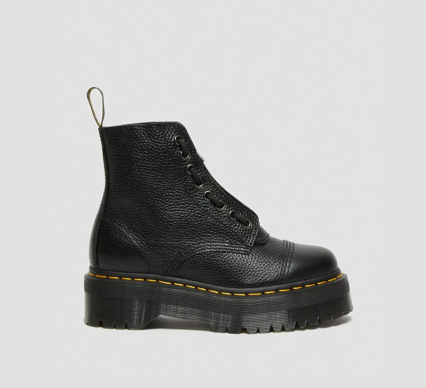 Dr.MARTENS Stivali platform in nappa lavorata Sinclair