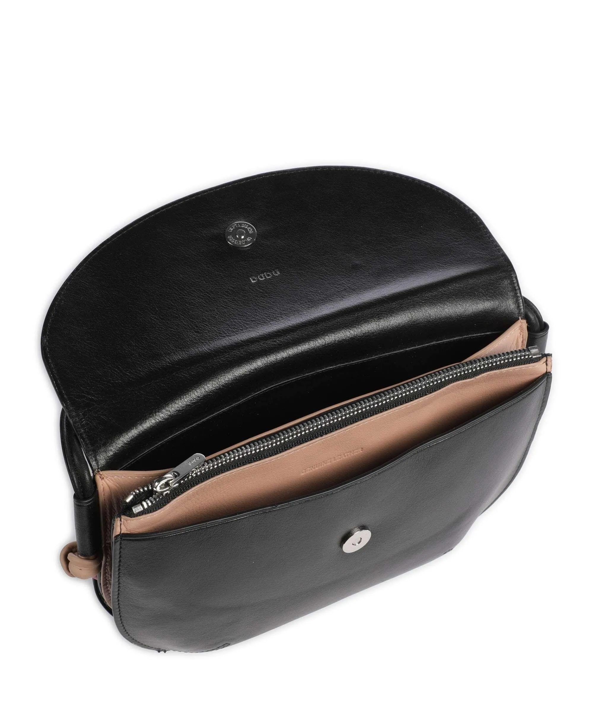  DuDu Bags Skye Borsa a tracolla pelle a grana fine nero  