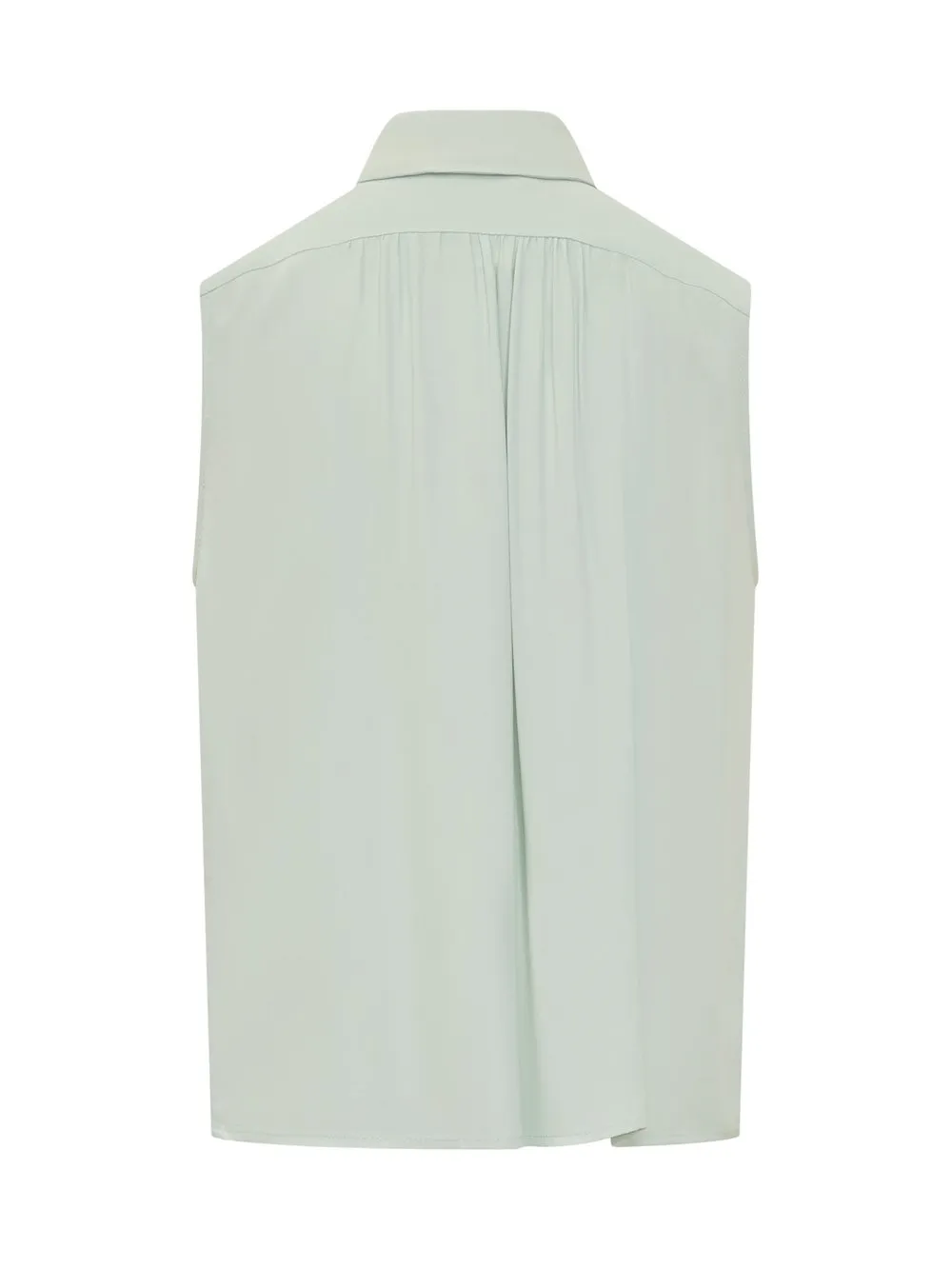 ELISABETTA FRANCHI Camicia in Georgette di Viscosa con Cravatta Lettering 