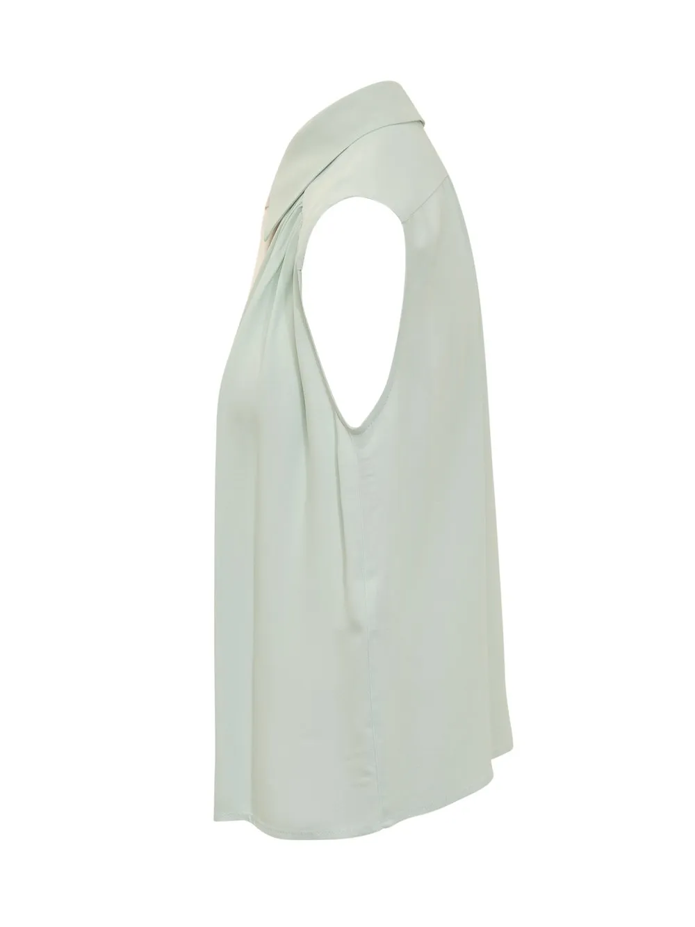 ELISABETTA FRANCHI Camicia in Georgette di Viscosa con Cravatta Lettering 