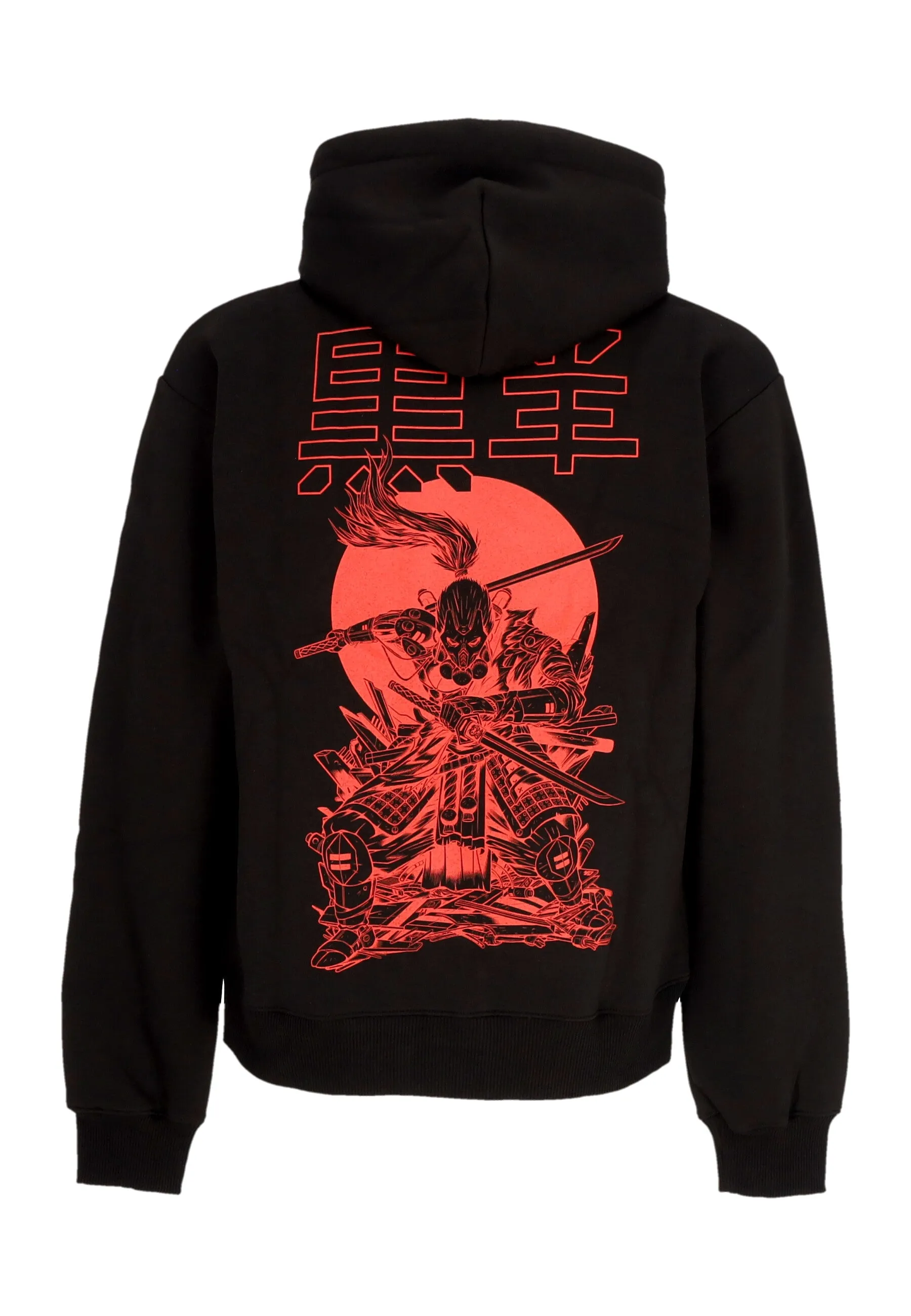 Felpa Cappuccio Uomo Miyamoto Musashi Outline Hoodie Black