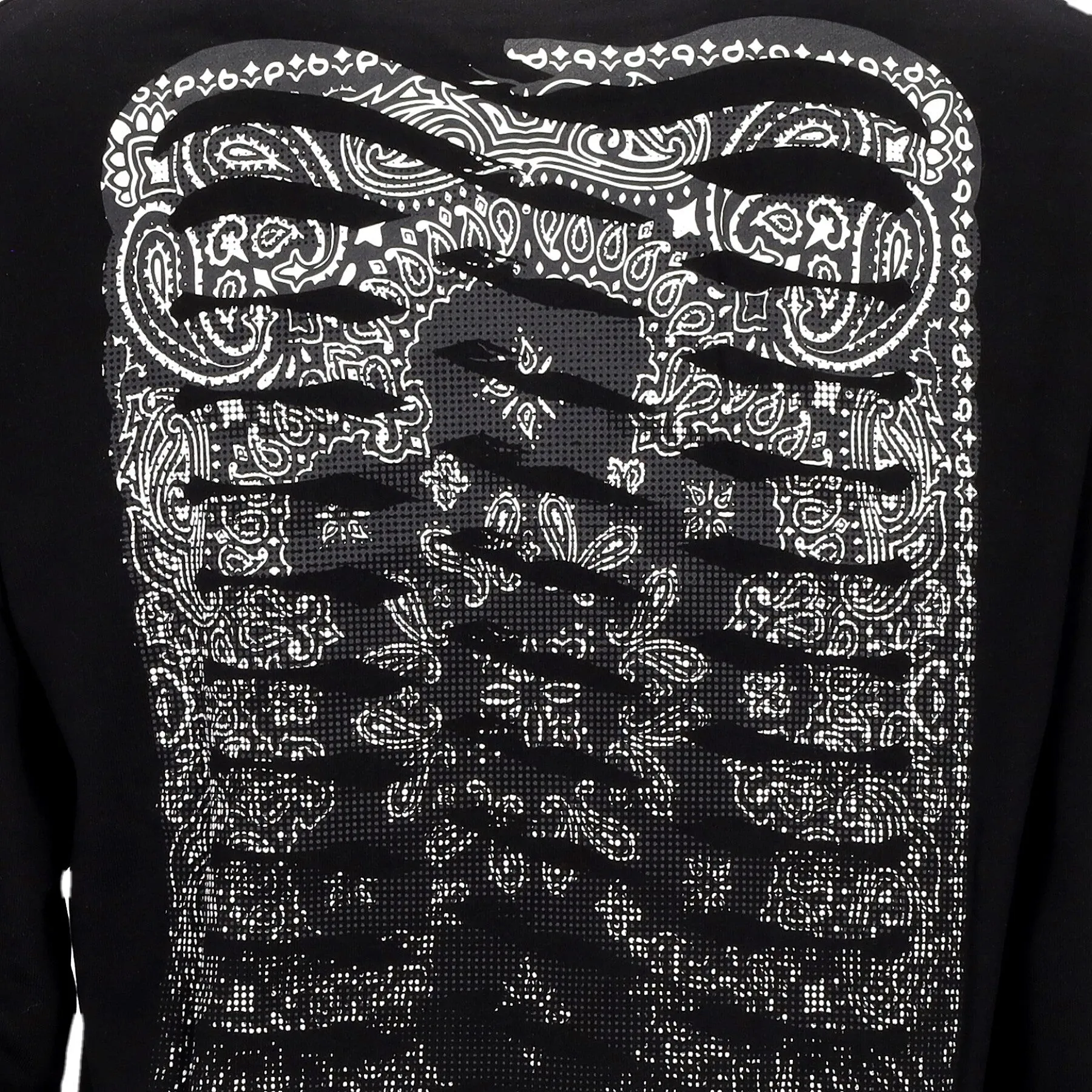 Felpa Leggera Cappuccio Uomo Ribs Bandana Hoodie Black