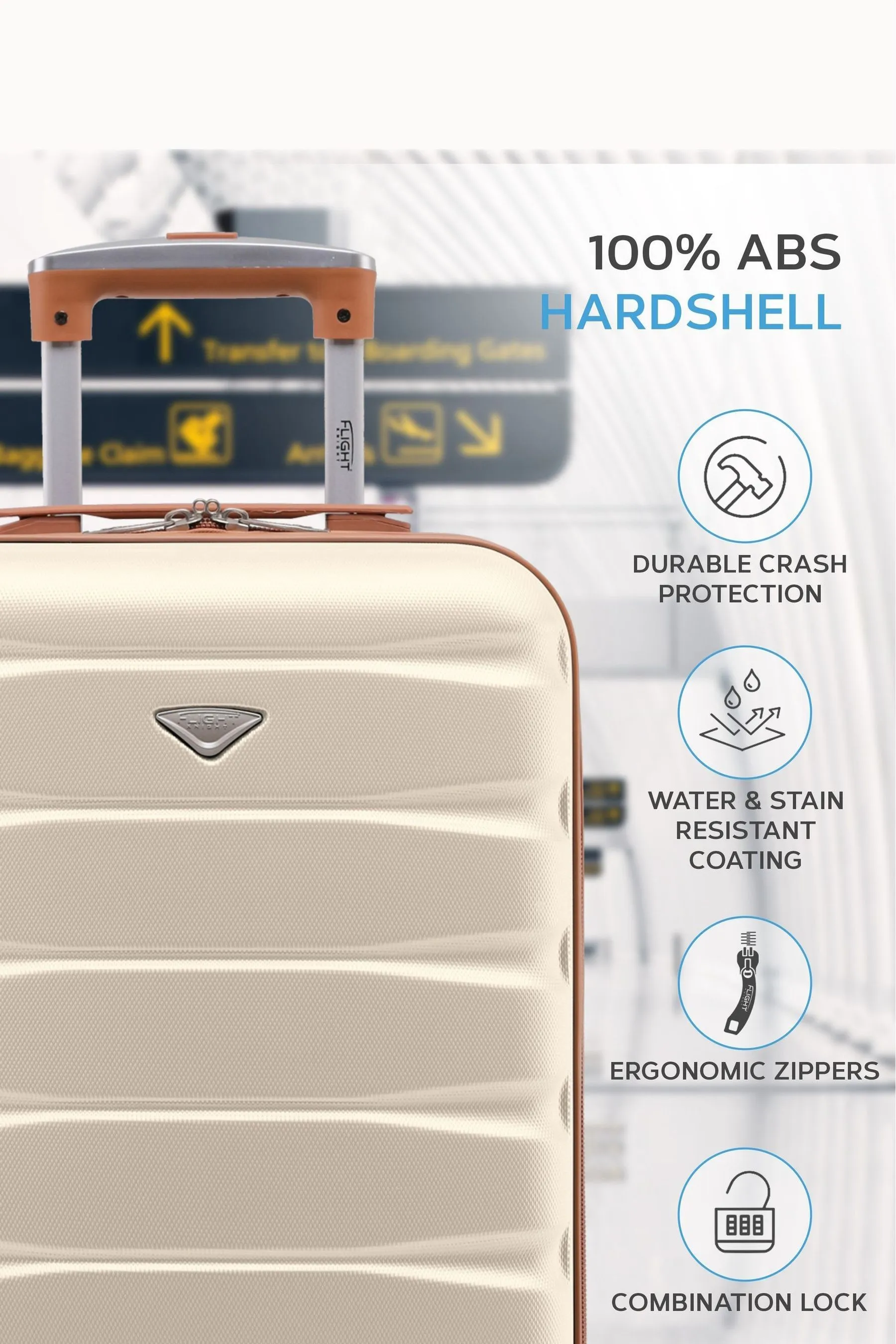 Flight Knight - Easyjet - Bagaglio da bagaglio a mano in abs con rivestimento rigido