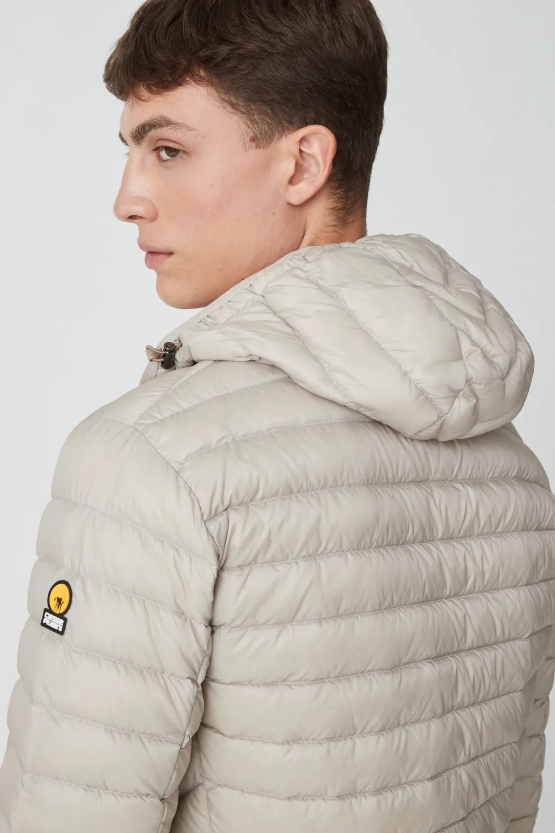 FRANKLIN 2.0 – Beige hooded down jacket