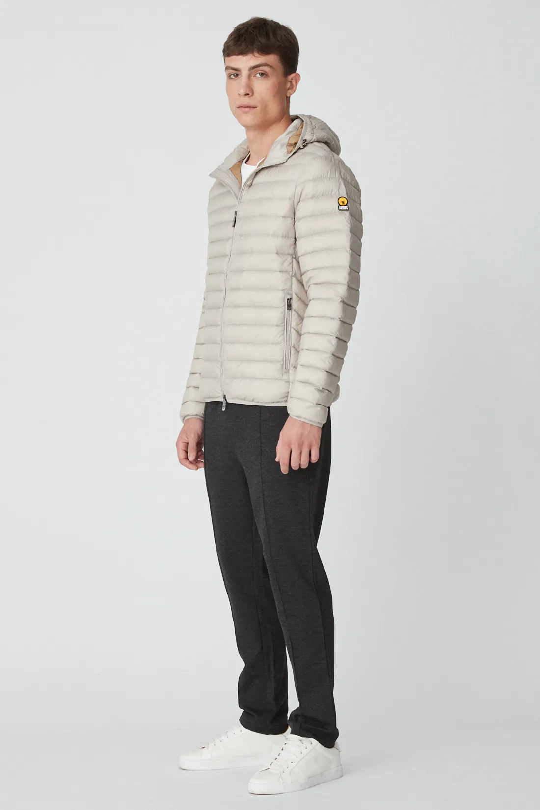 FRANKLIN 2.0 – Beige hooded down jacket