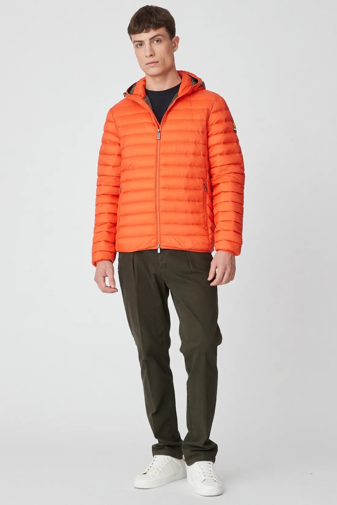 FRANKLIN 2.0 – Orange hooded down jacket