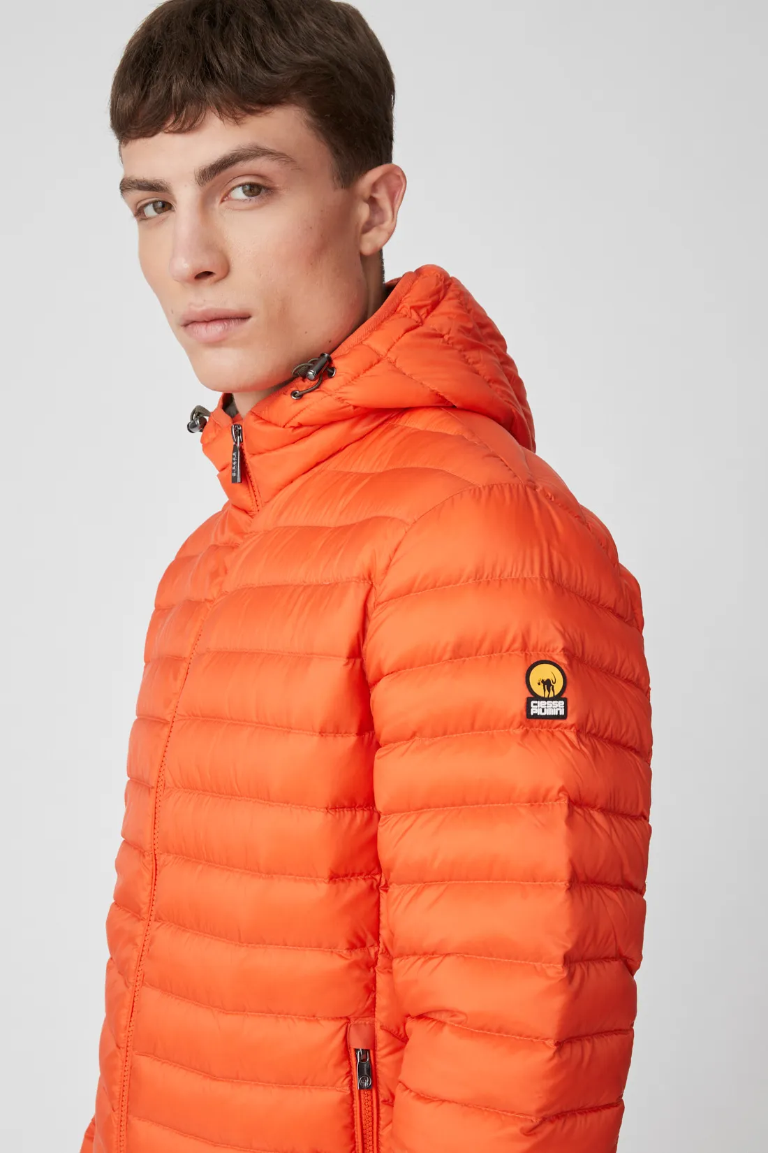 FRANKLIN 2.0 – Orange hooded down jacket