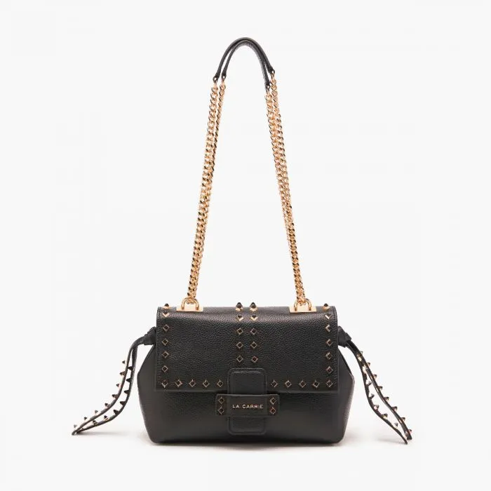 FRIVOLOUS M. IZABEL MED. HANDBAG TUMBLED LEAT BLACK