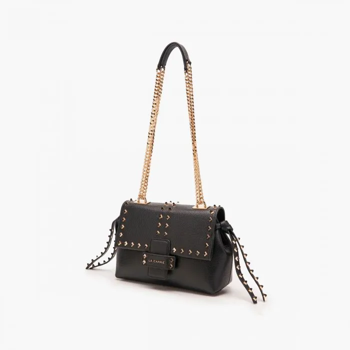 FRIVOLOUS M. IZABEL MED. HANDBAG TUMBLED LEAT BLACK