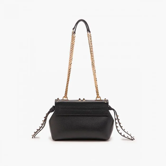 FRIVOLOUS M. IZABEL MED. HANDBAG TUMBLED LEAT BLACK