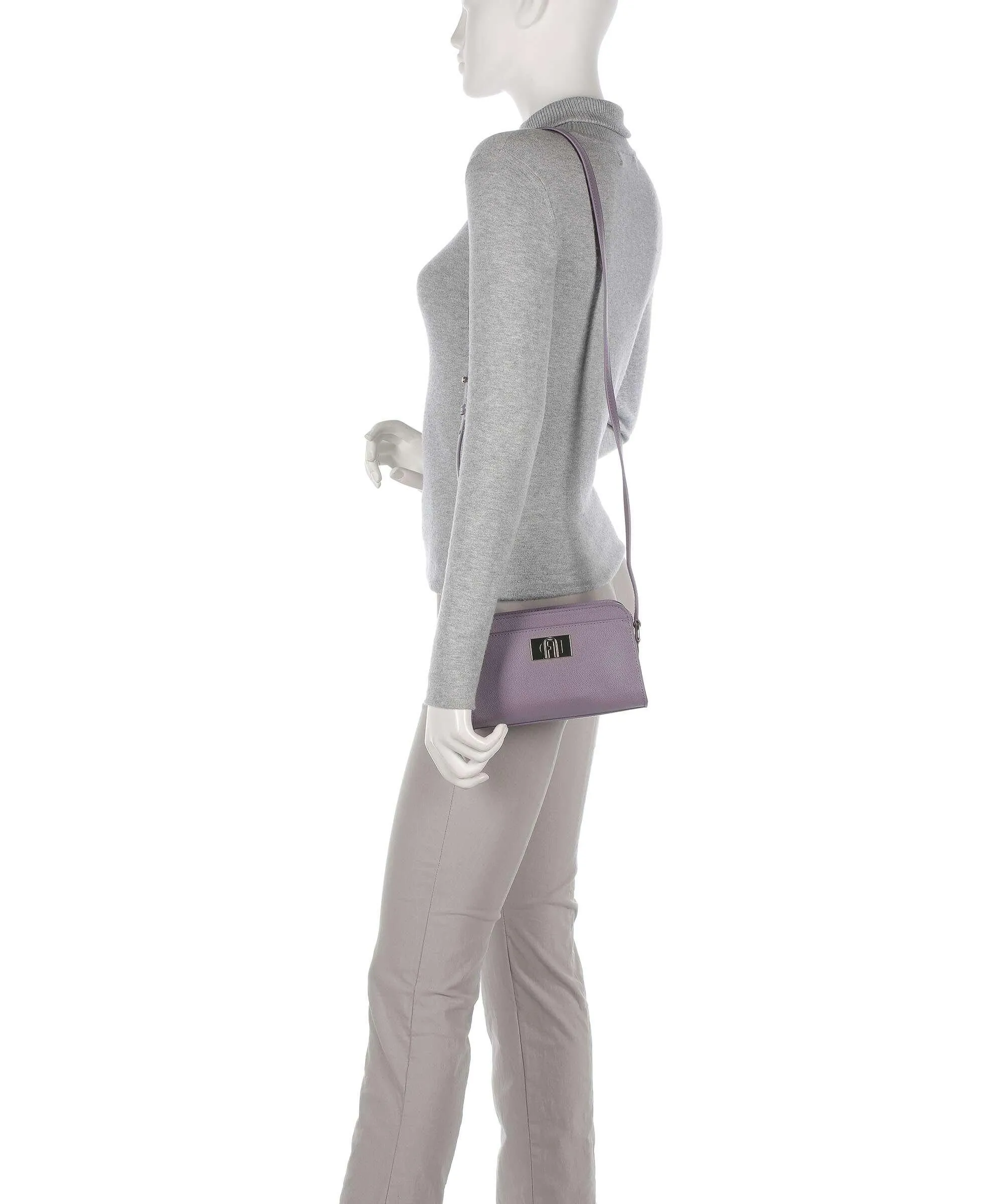  Furla 1927 Mini Borsa a tracolla pelle granulata viola  