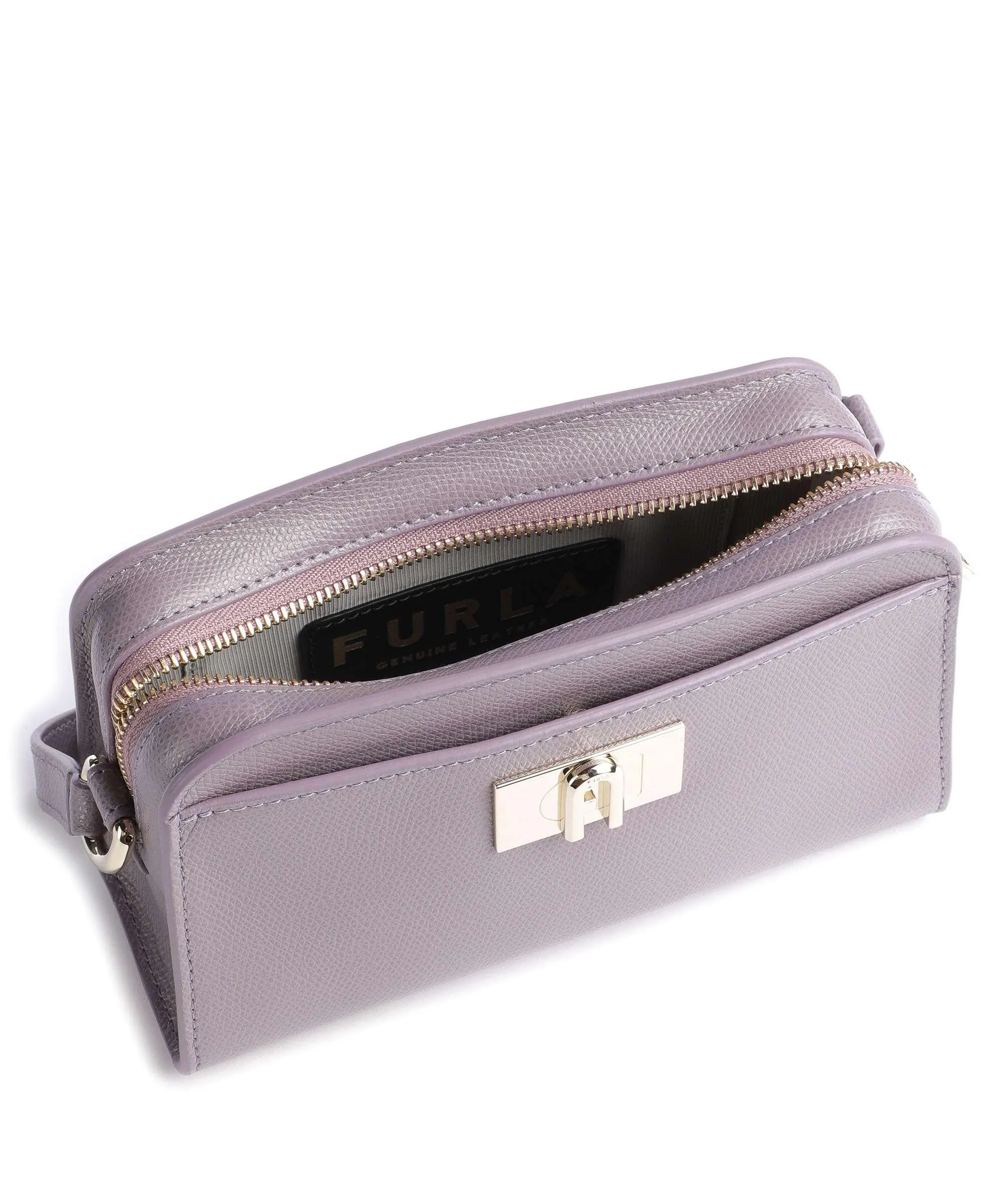  Furla 1927 Mini Borsa a tracolla pelle granulata viola  