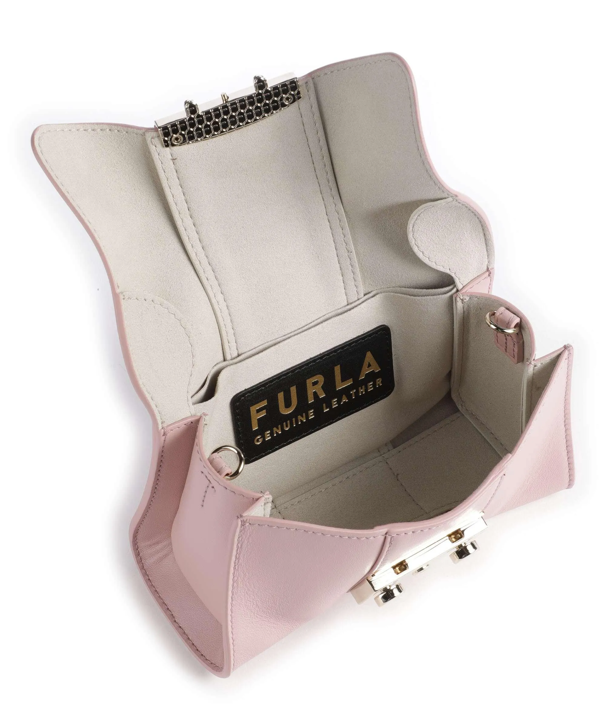  Furla Metropolis Remix Mini Borsa a tracolla pelle a grana fine rosa  