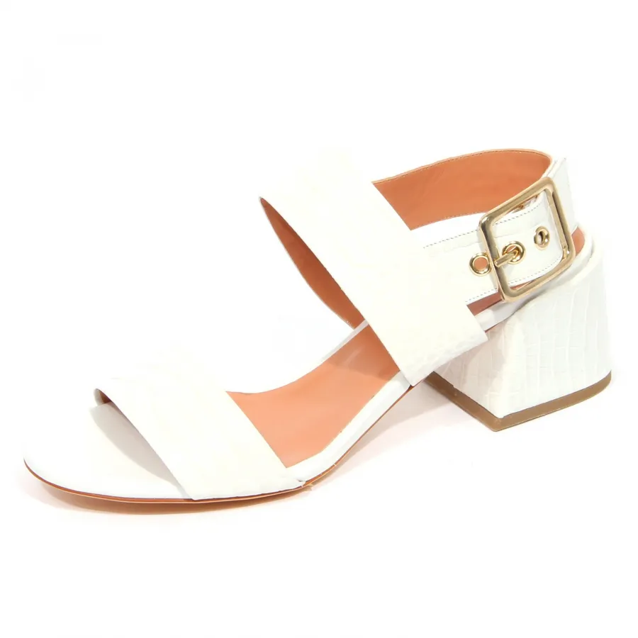 G1734 sandalo donna TWIN-SET off white leather sandal woman