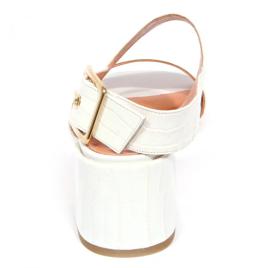 G1734 sandalo donna TWIN-SET off white leather sandal woman