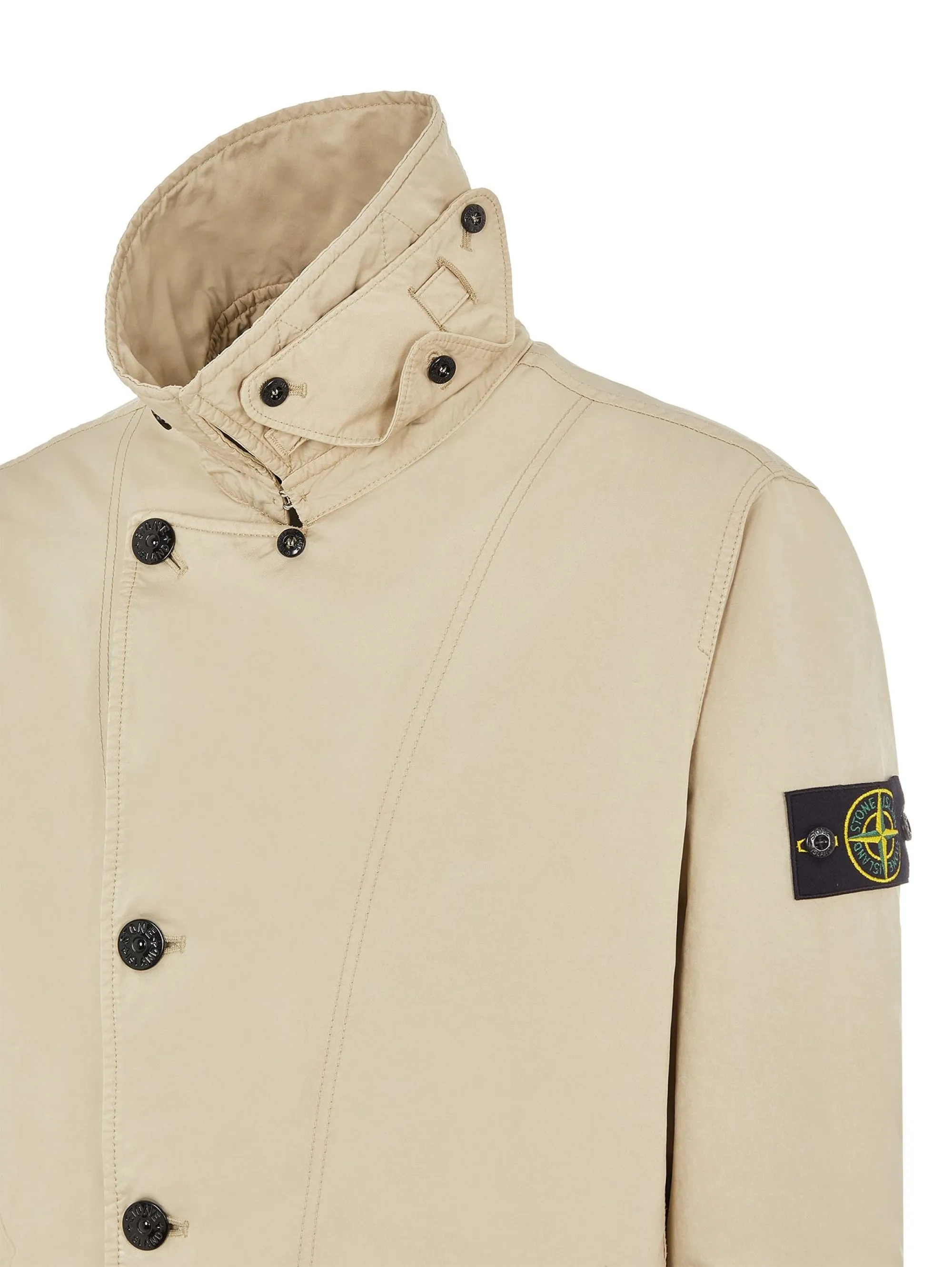Giacca con Abbottonatura Asimmetrica Beige