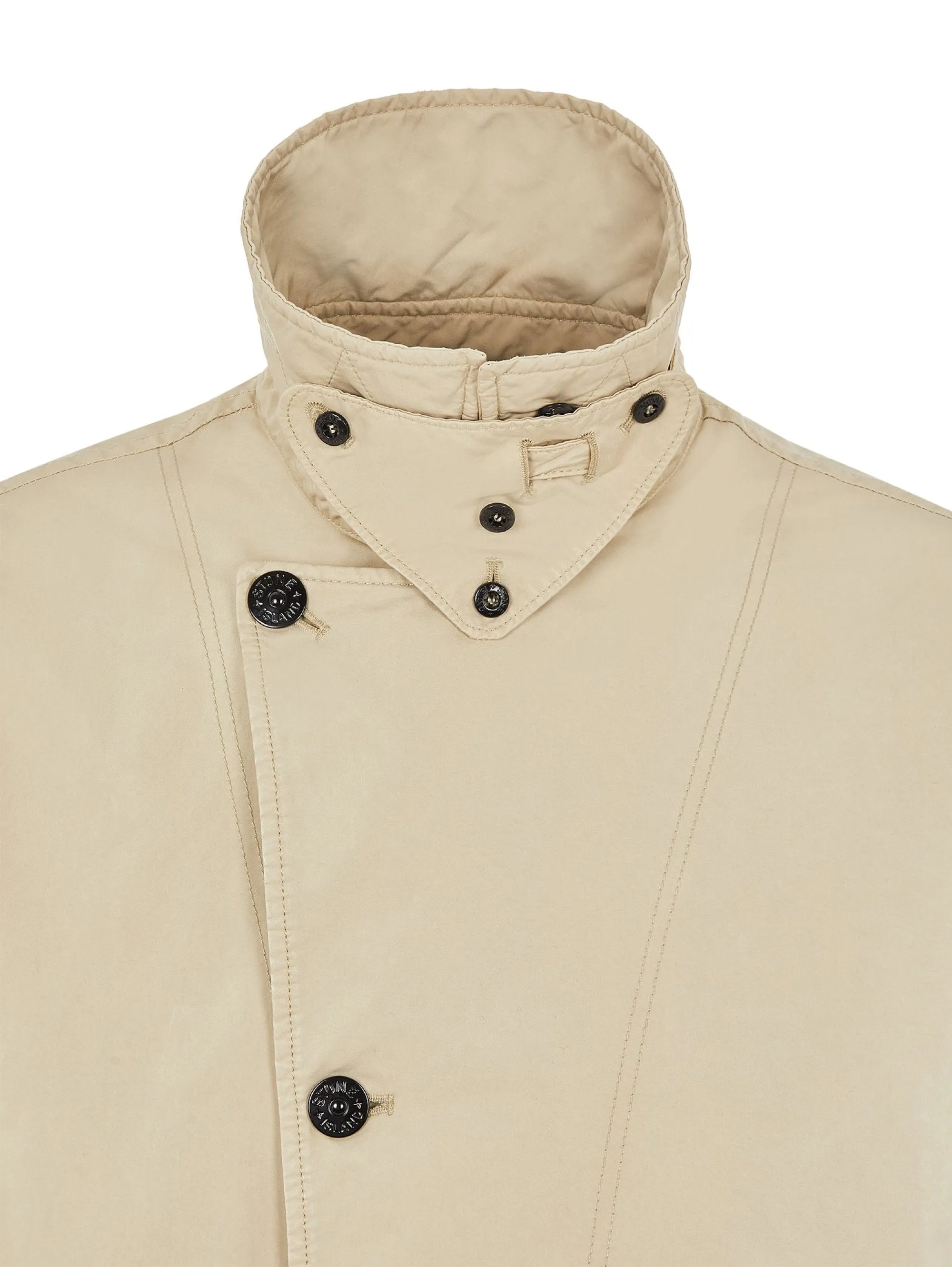 Giacca con Abbottonatura Asimmetrica Beige