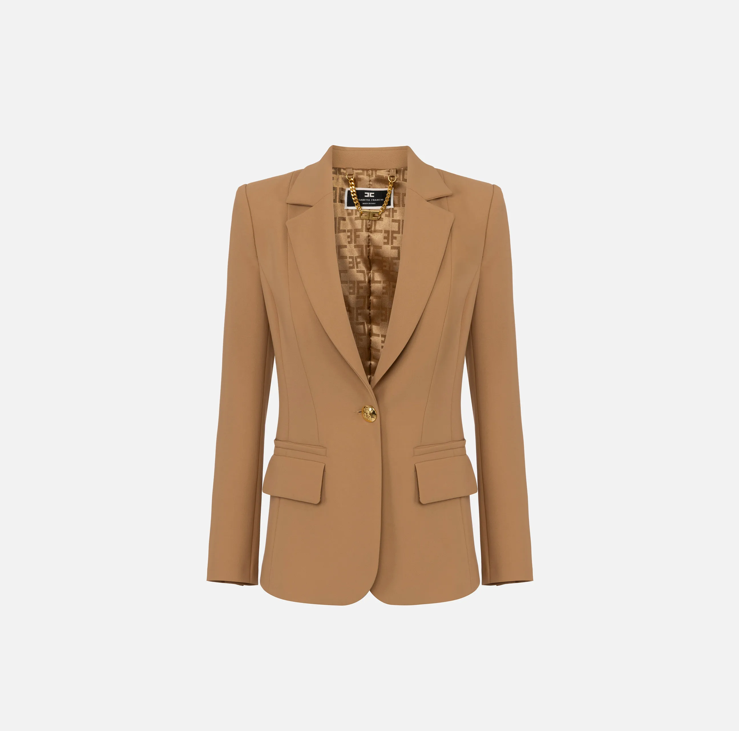 Giacca in crêpe stretch sfiancata