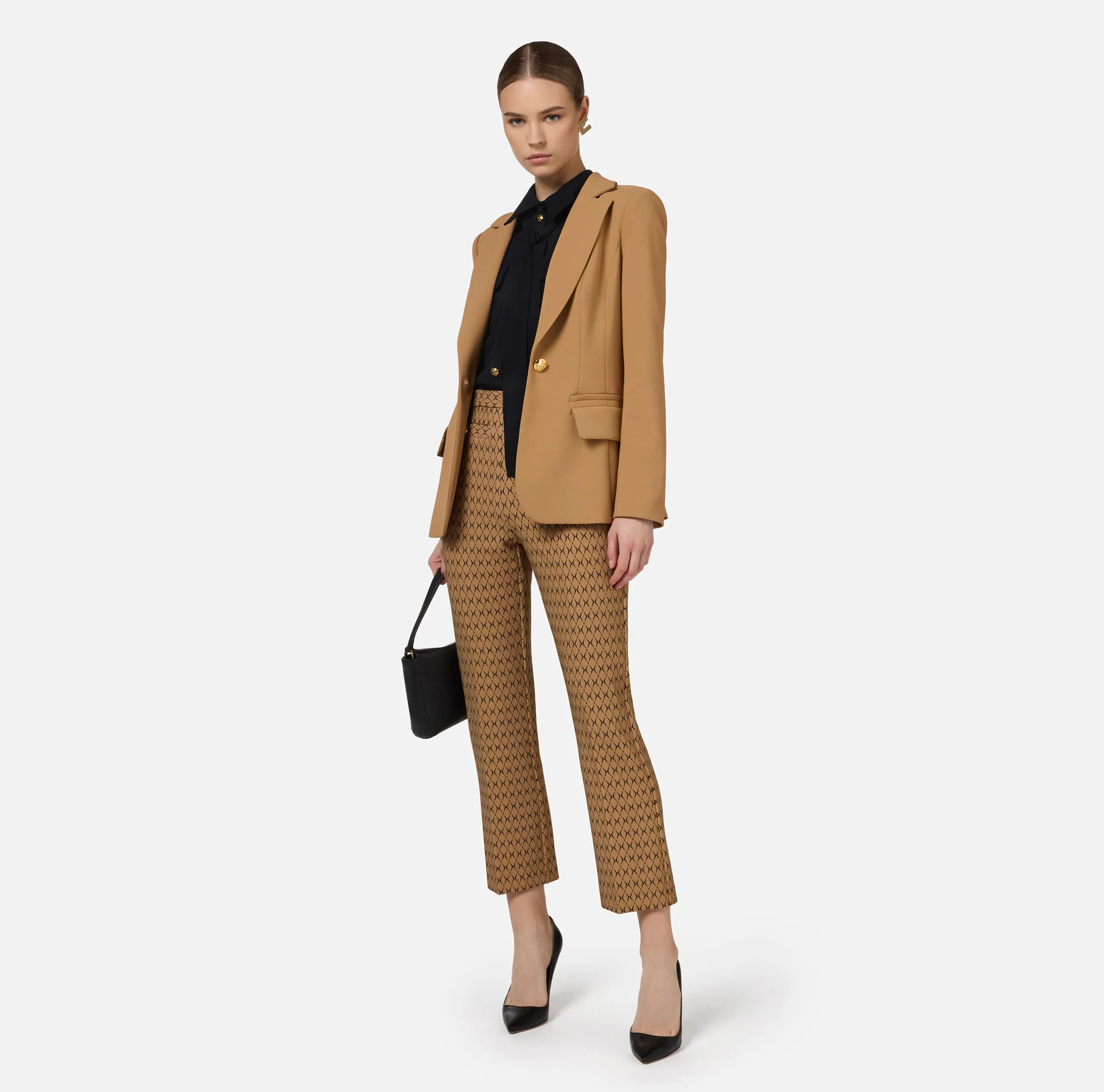 Giacca in crêpe stretch sfiancata