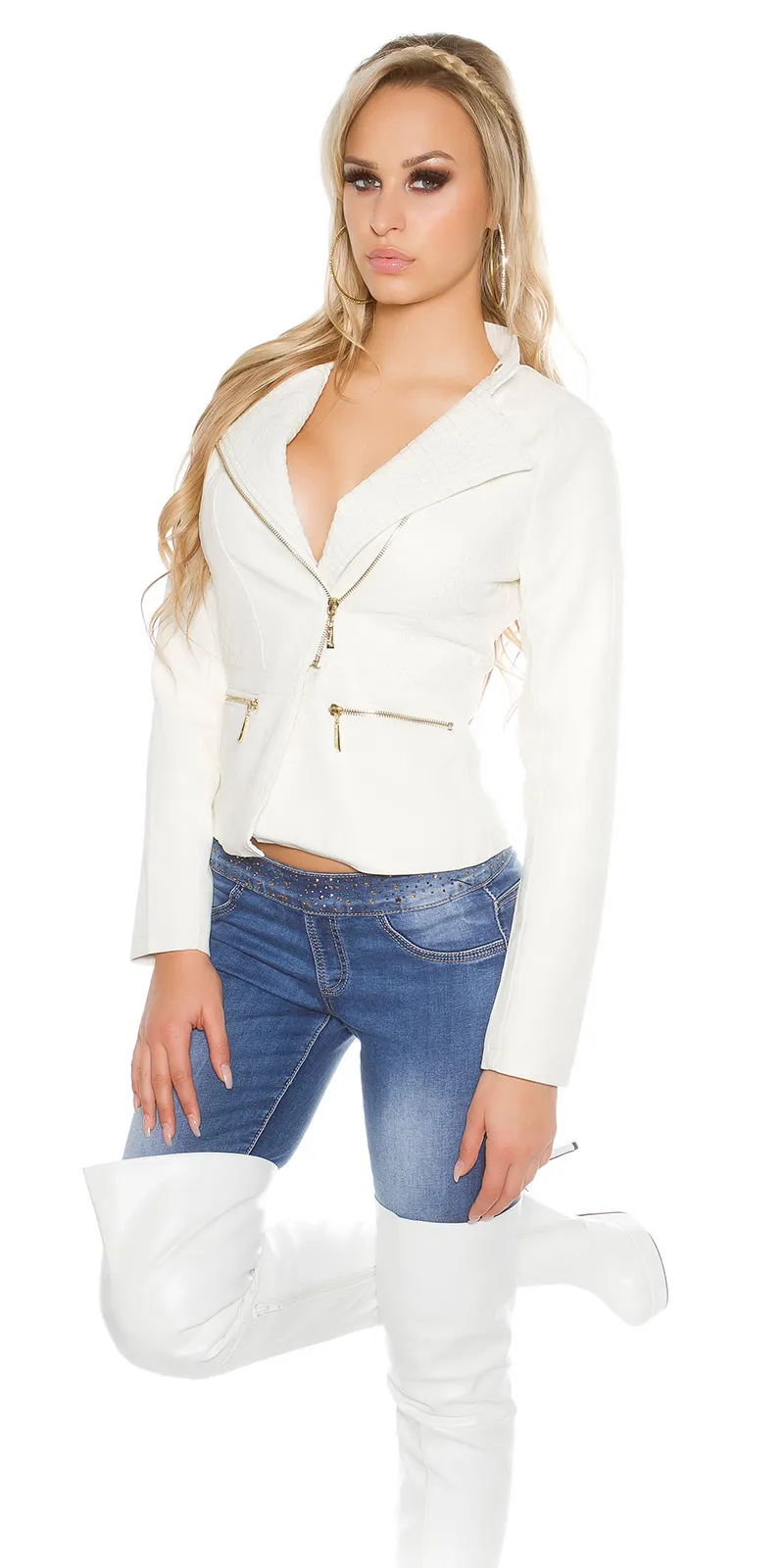 Giacca similpelle GIA043 bianco