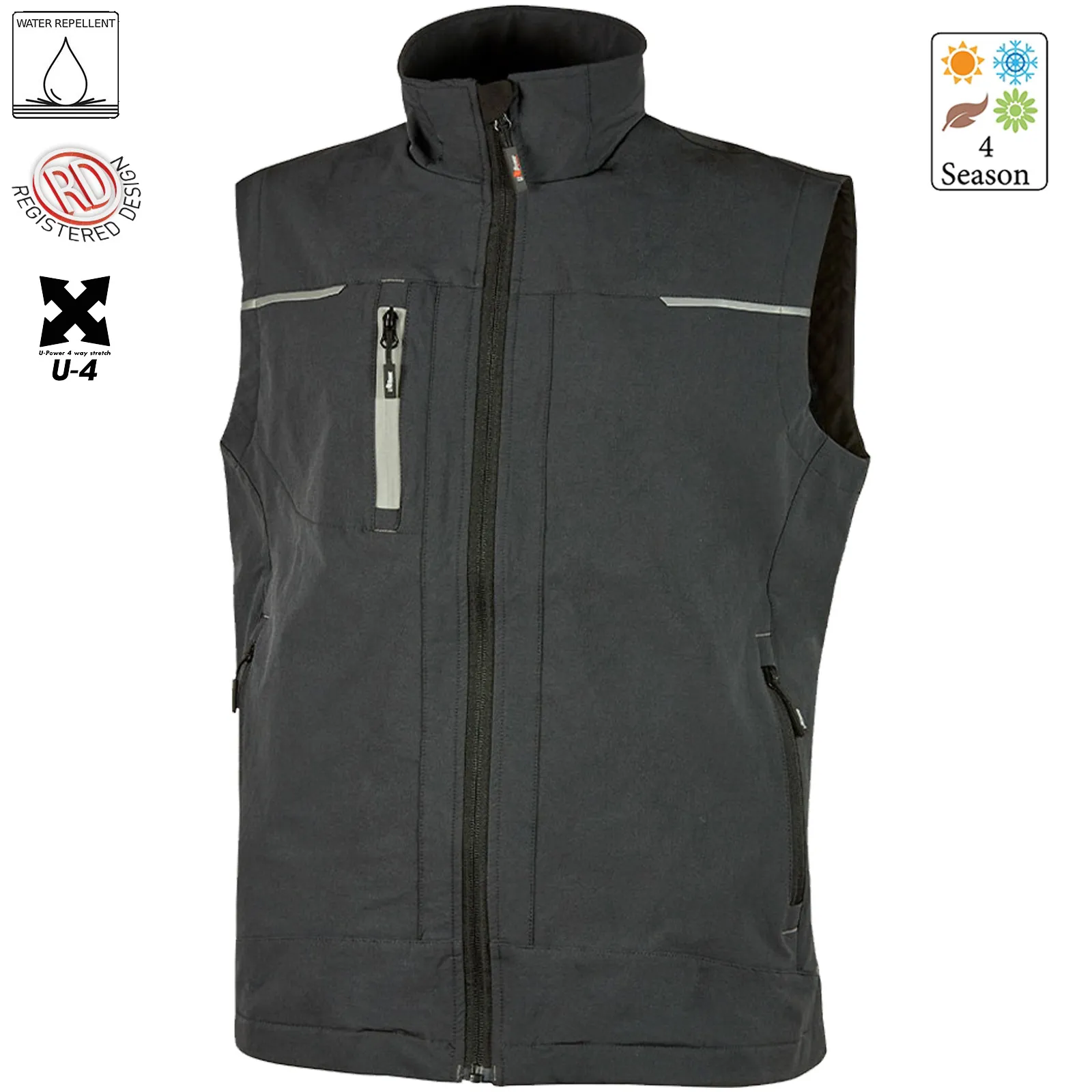 Gilet Smanicato ESTIVO Impermeabile Multitasche U-POWER Lavoro Uomo Donna SATURN