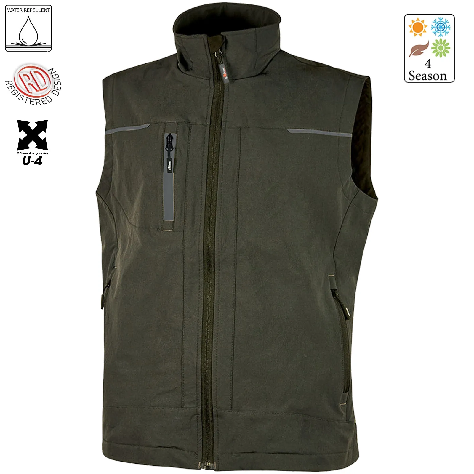 Gilet Smanicato ESTIVO Impermeabile Multitasche U-POWER Lavoro Uomo Donna SATURN