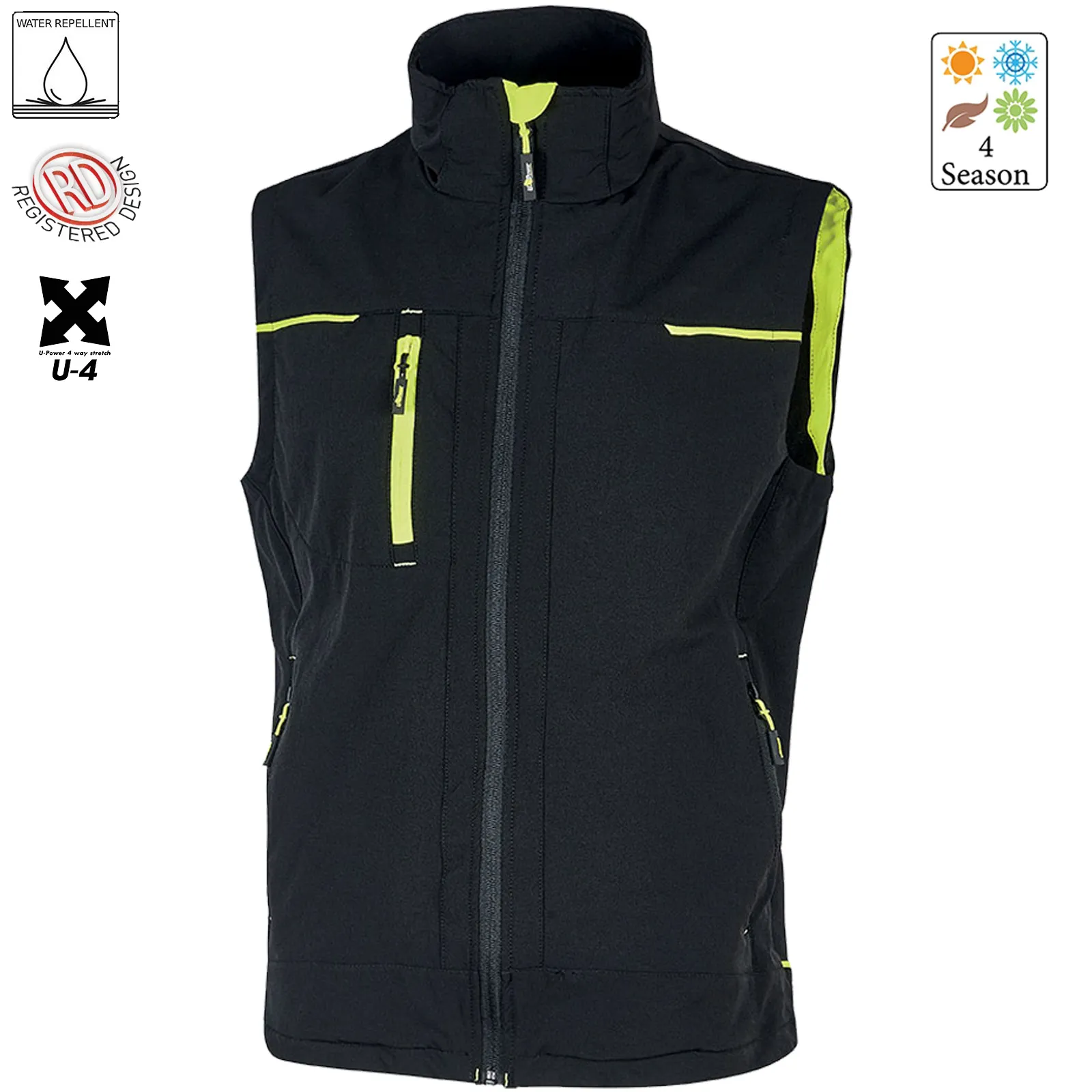 Gilet Smanicato ESTIVO Impermeabile Multitasche U-POWER Lavoro Uomo Donna SATURN