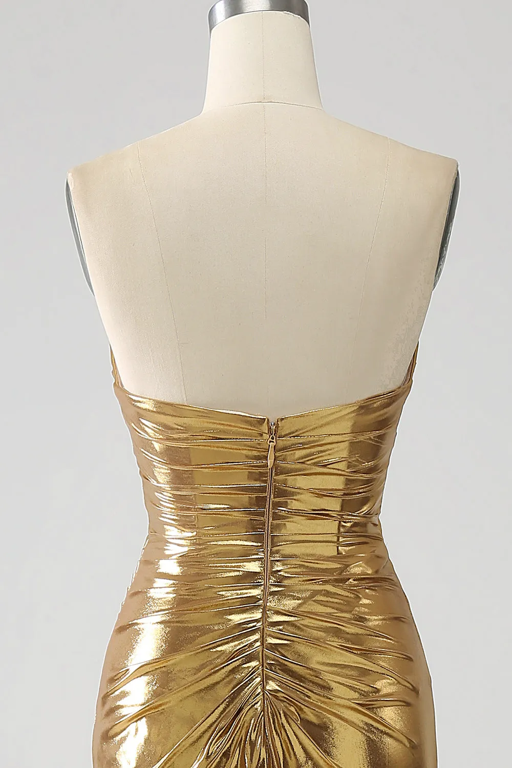 Golden Mermaid Abito da ballo lungo senza spalline con fessura