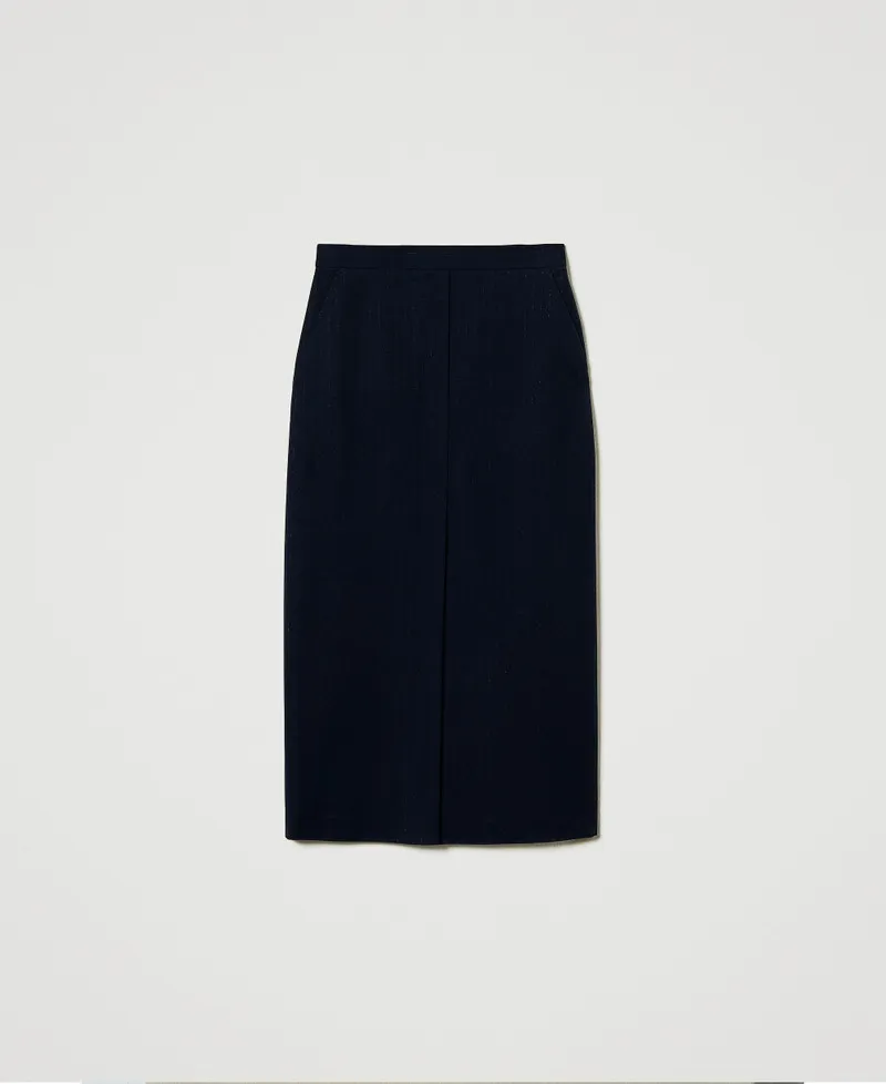 Gonna longuette gessata lurex