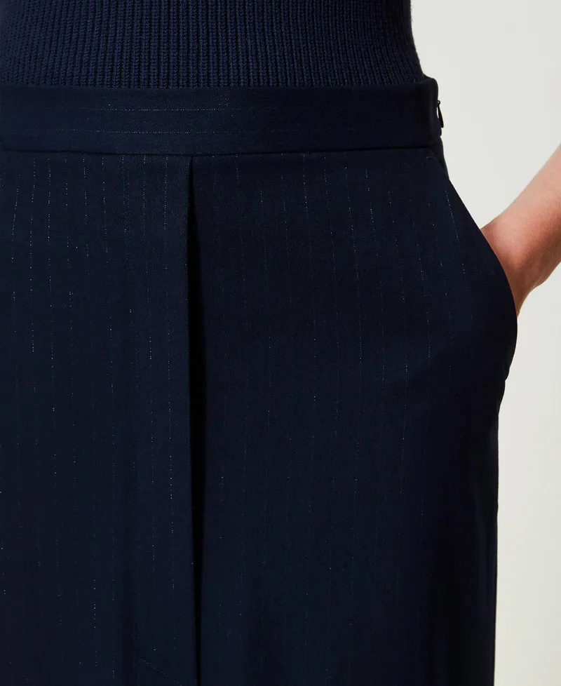 Gonna longuette gessata lurex