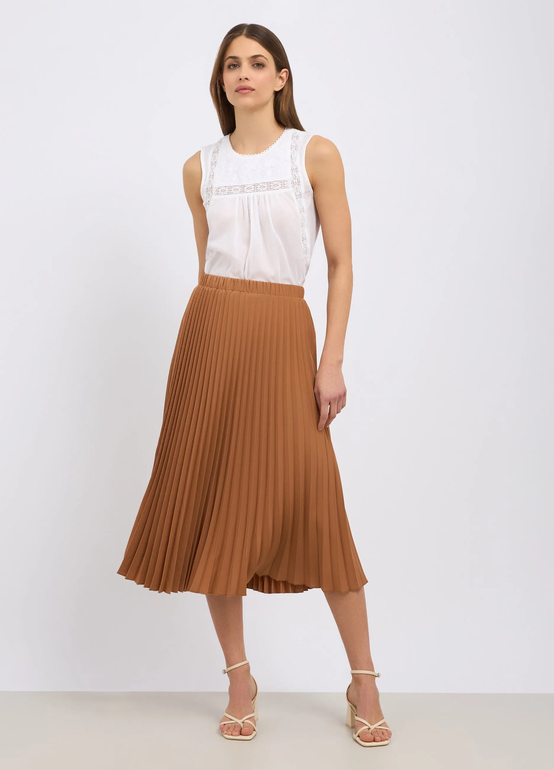 Gonna longuette plissettata donna