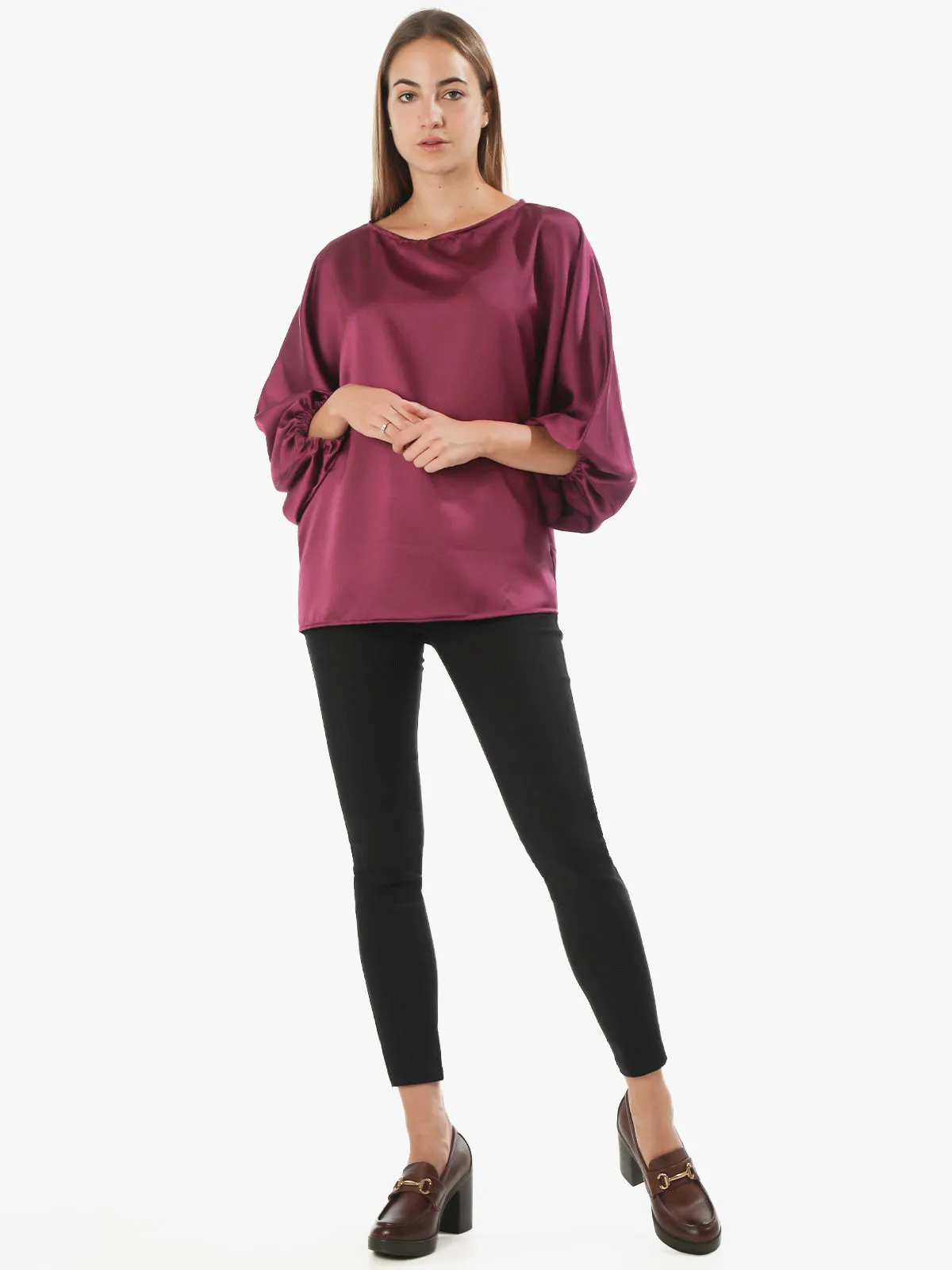 H & G Blouse longue femme à manches larges