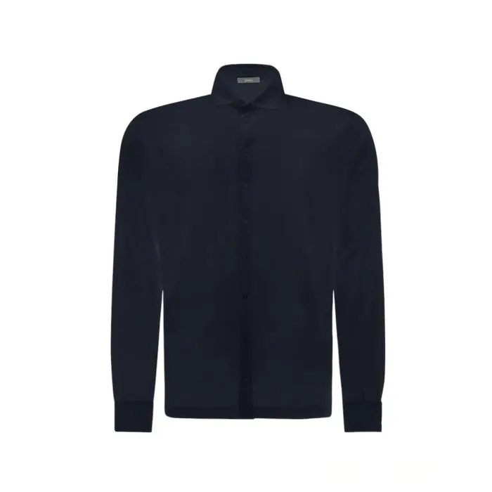 Herno Camicia Crepe Blu