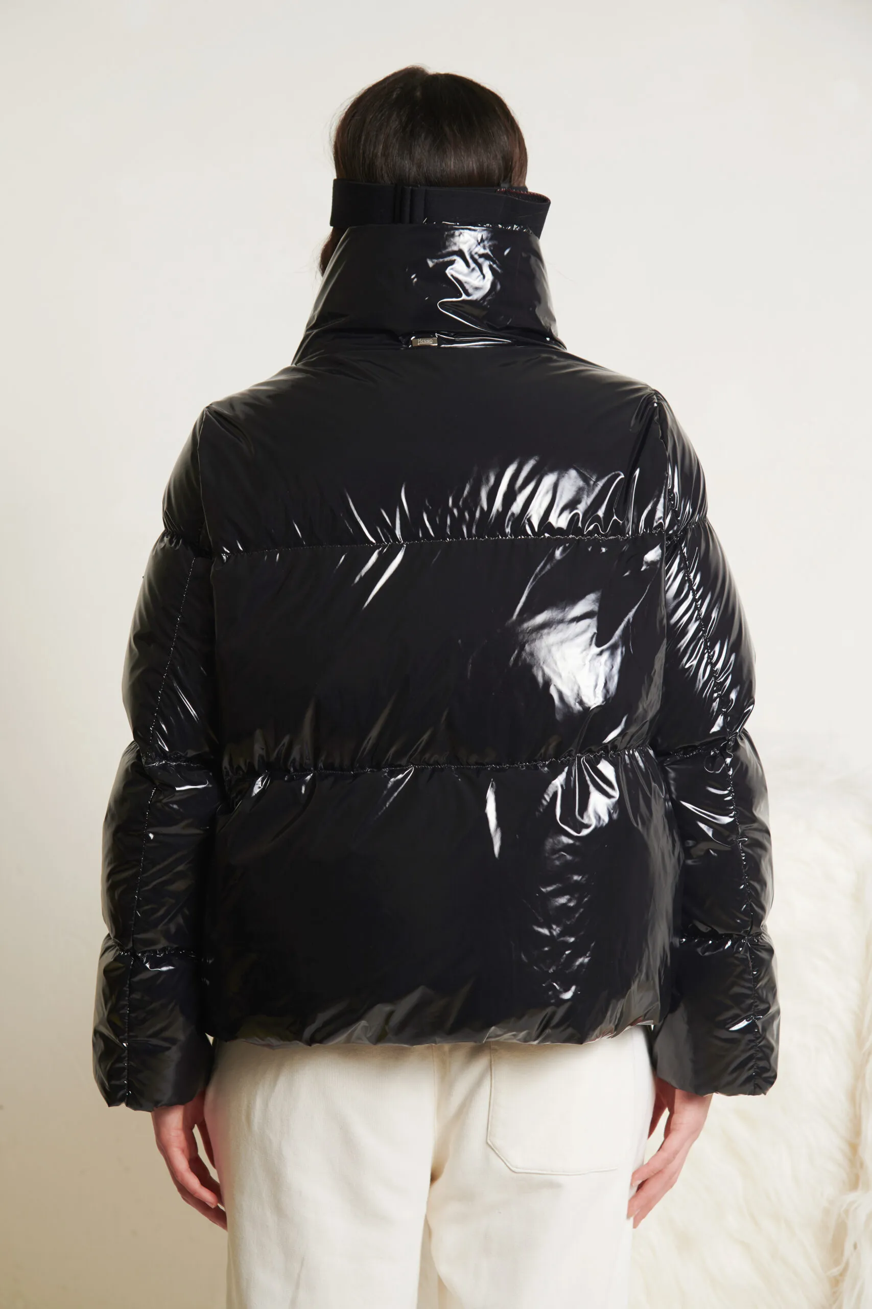 HERNO Giubbotto Bomber in Gloss Nero