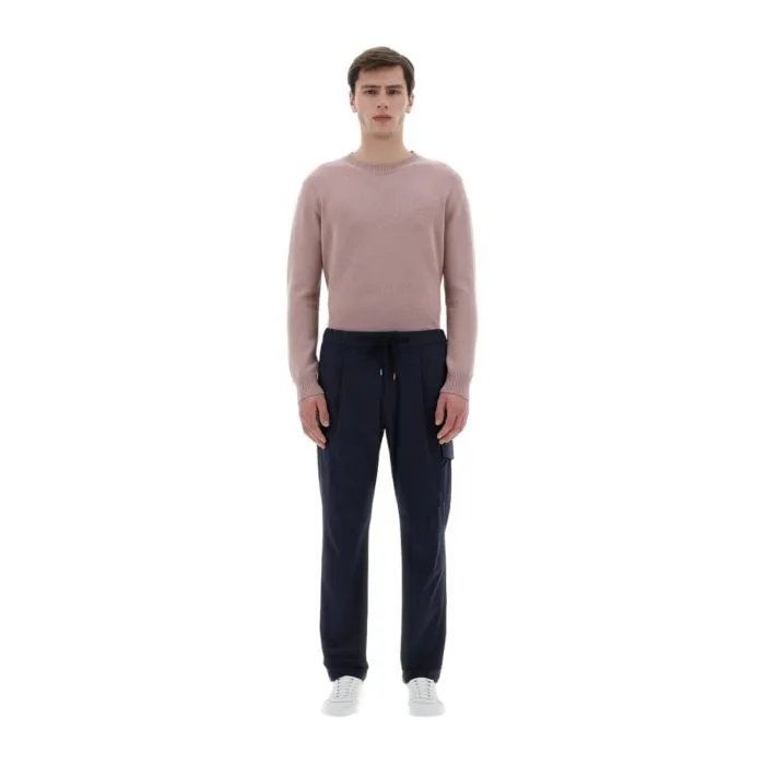 Herno Pantaloni Cargo Scamosciati Blu