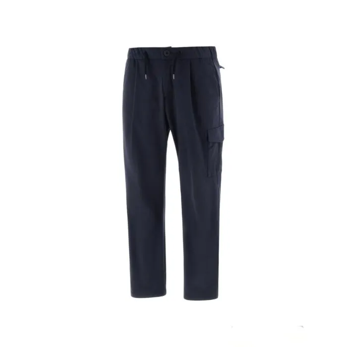 Herno Pantaloni Cargo Scamosciati Blu