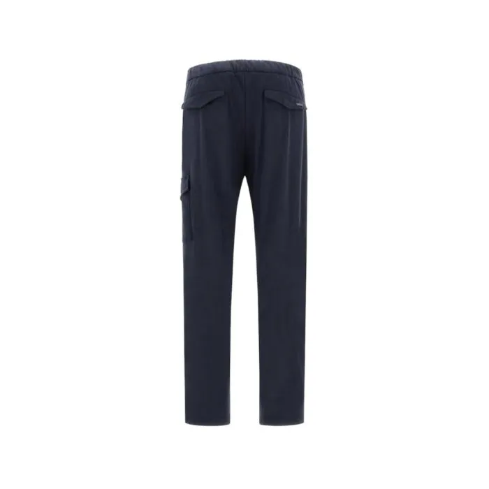 Herno Pantaloni Cargo Scamosciati Blu