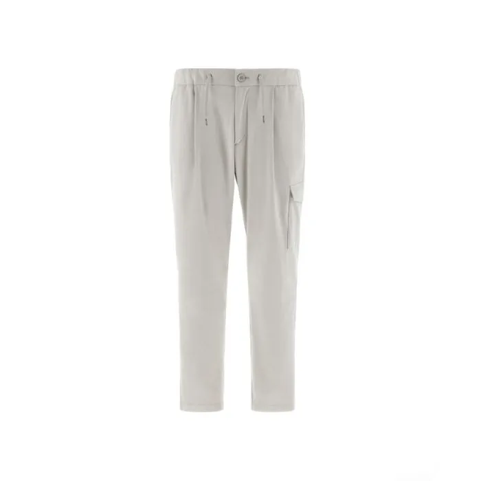 Herno Pantaloni Cargo Scamosciati Ghiaccio