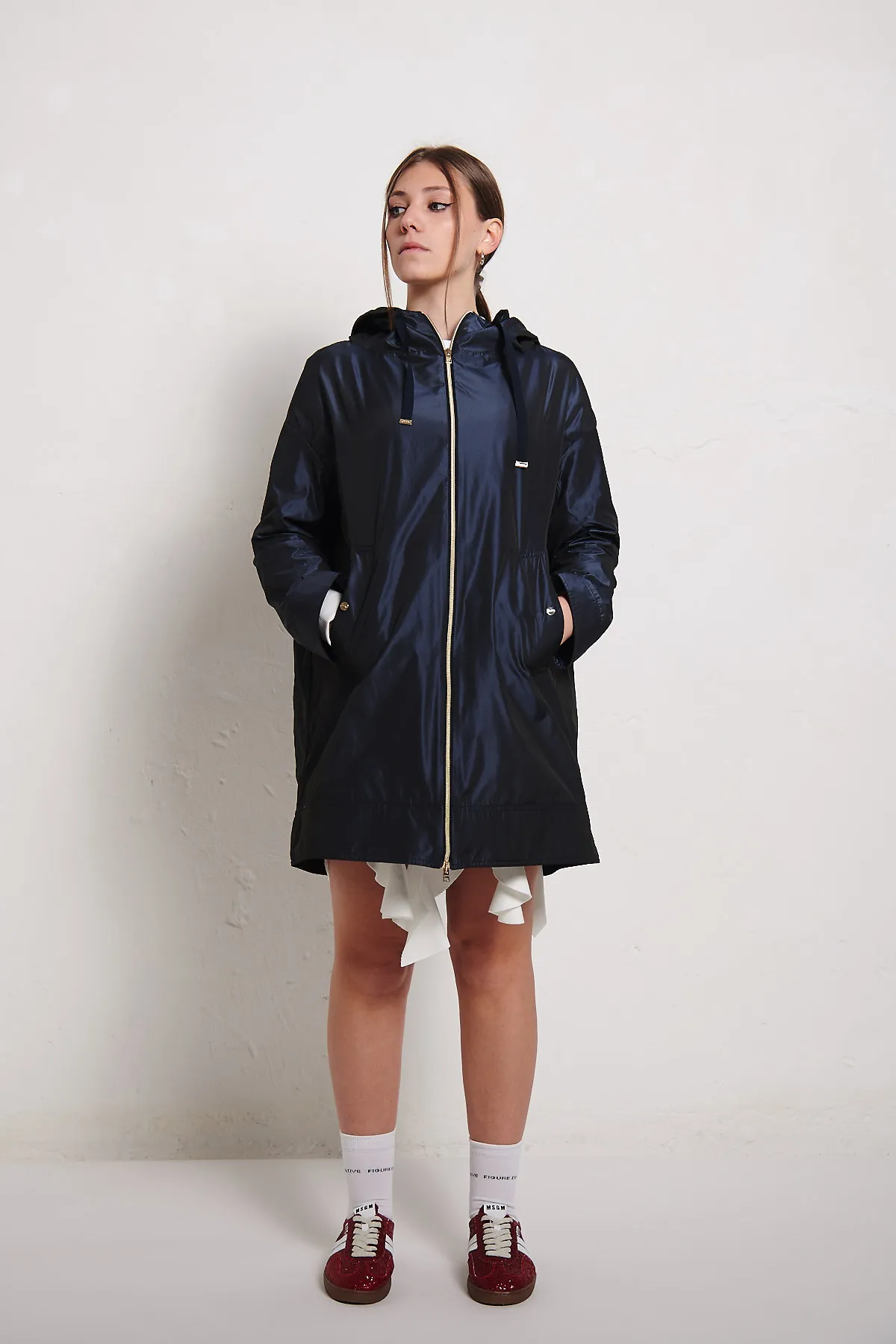 HERNO Parka Blu in techno taffetà