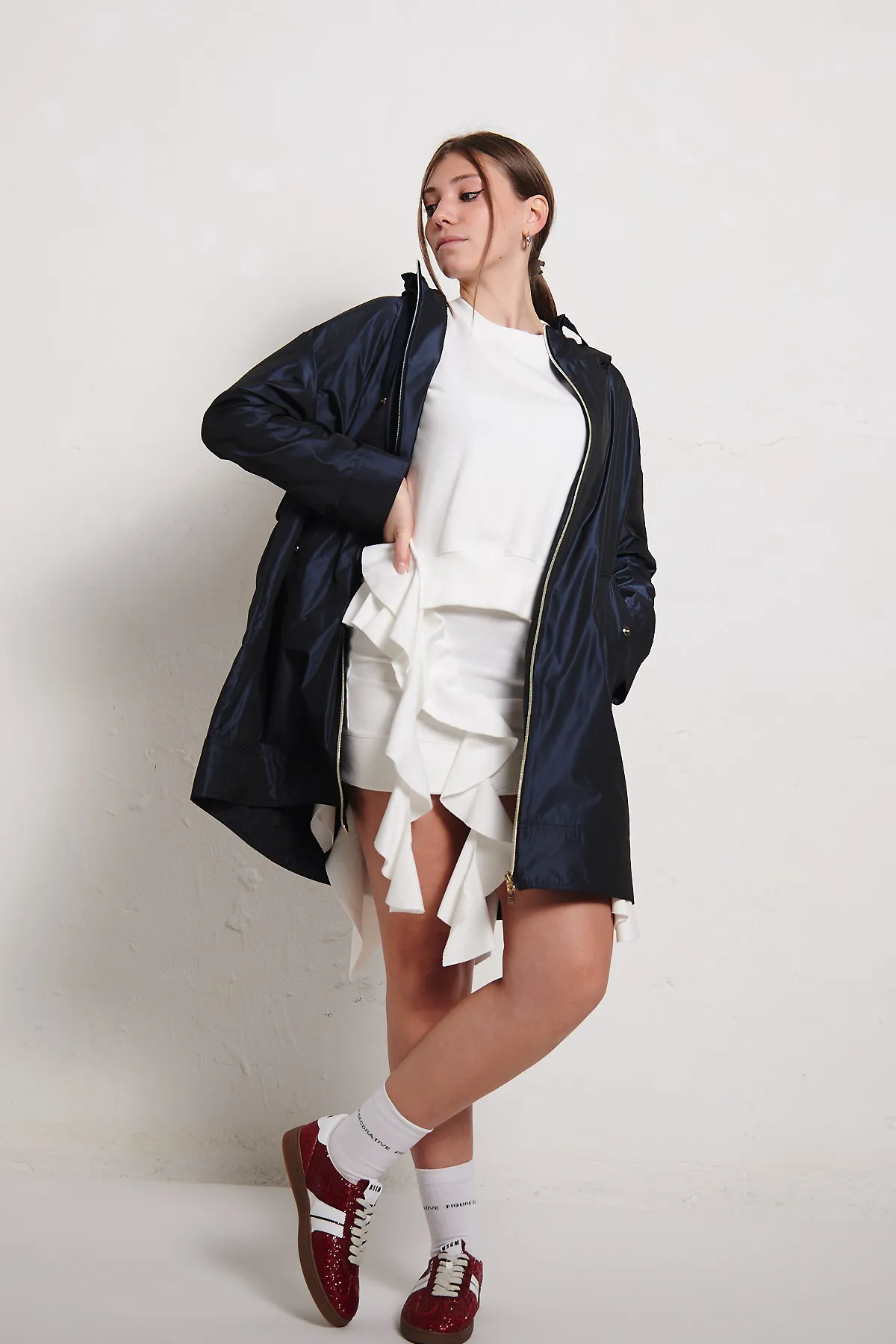 HERNO Parka Blu in techno taffetà