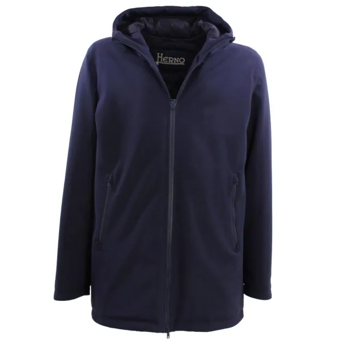 Herno Parka In Scuba Stretch Blu