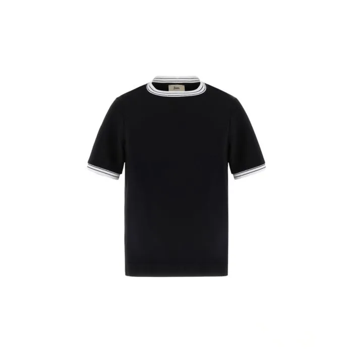 Herno T-shirt Effetto Satinato Nero