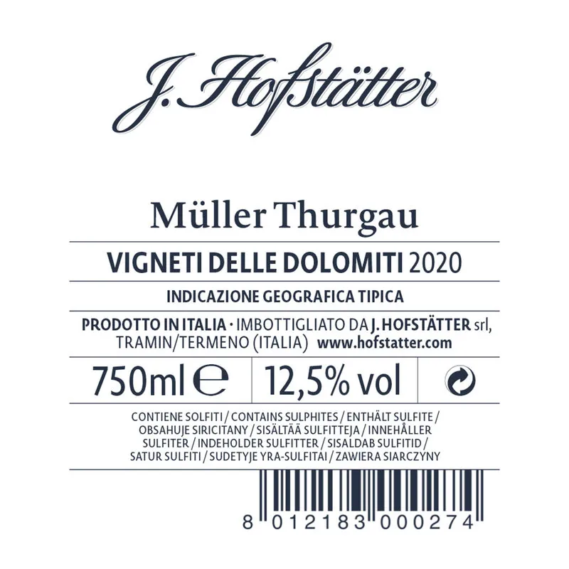 Hofstatter 3 bottiglie - Müller Thurgau