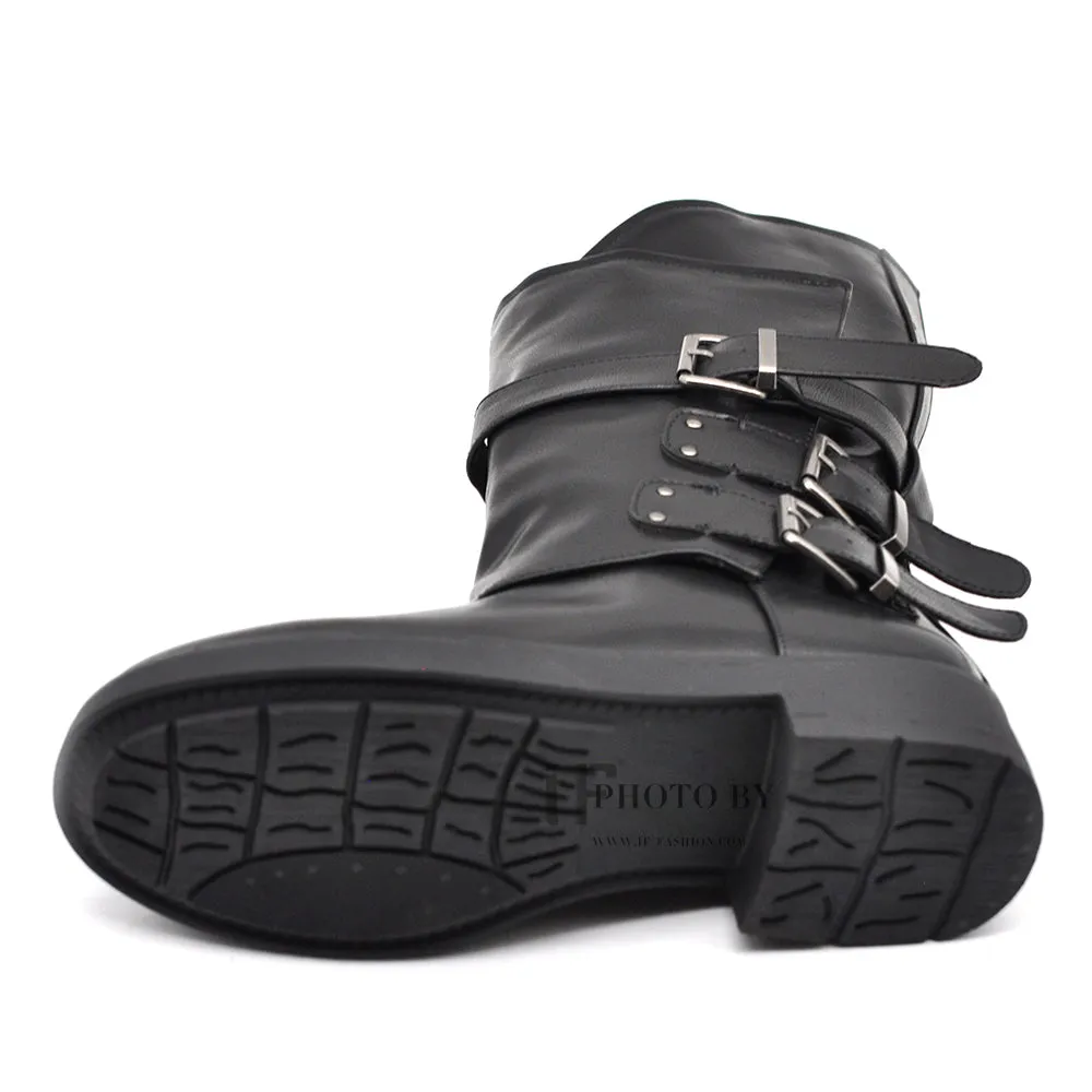 IF Fashion Stivali Stivaletti Tre Fibbie GR1165