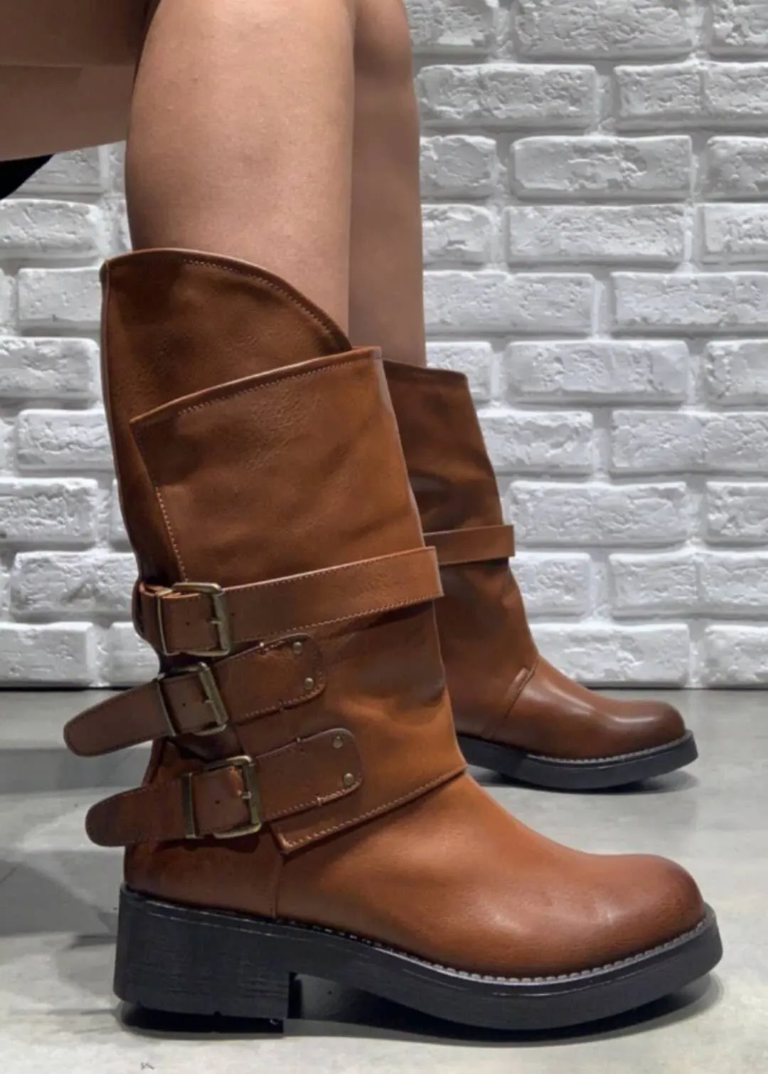IF Fashion Stivali Stivaletti Tre Fibbie GR1165