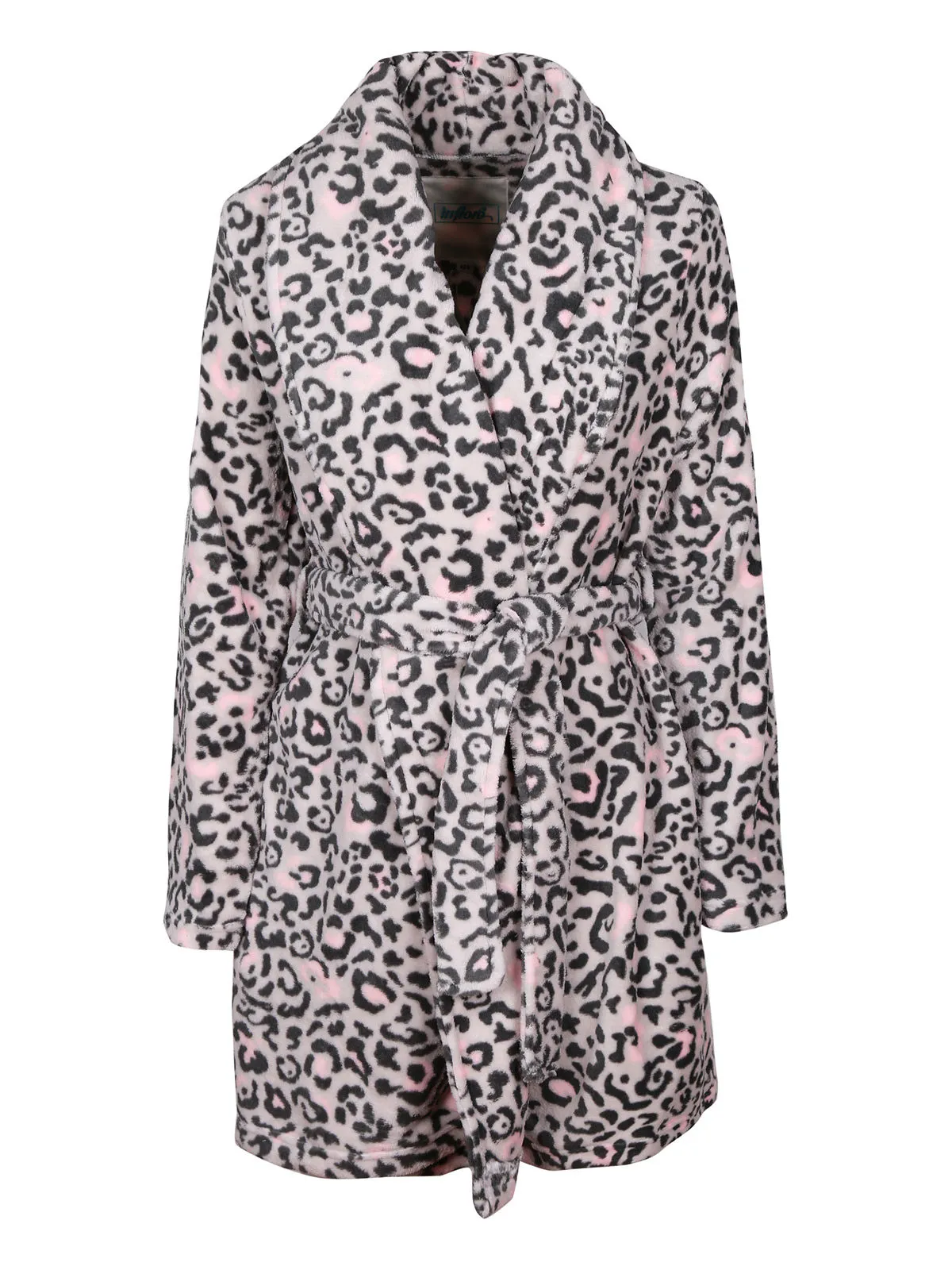 Infiore Robe de chambre femme en molleton à pois