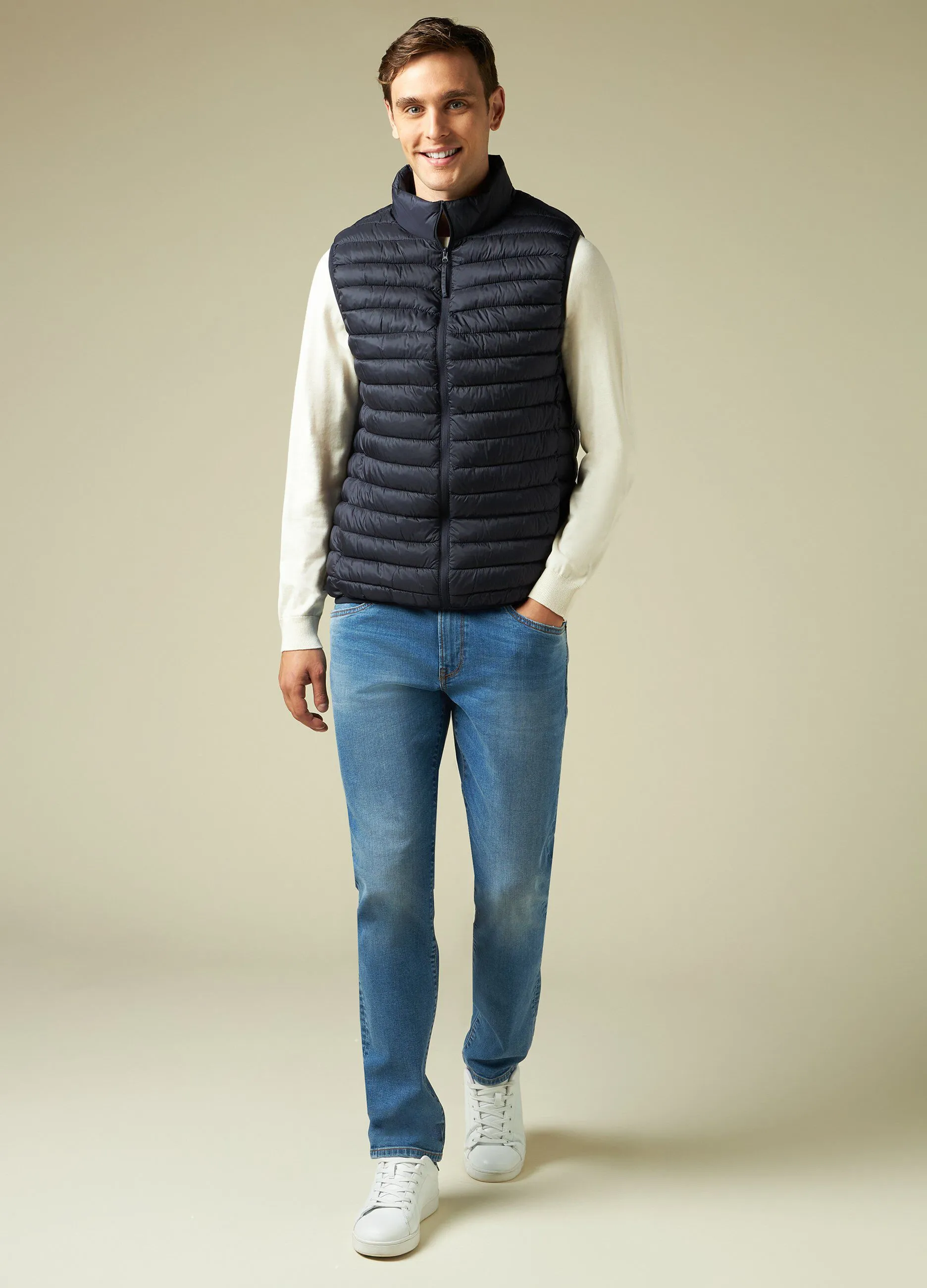 J. HART & BROS  Giubbino imbottito smanicato full zip uomo