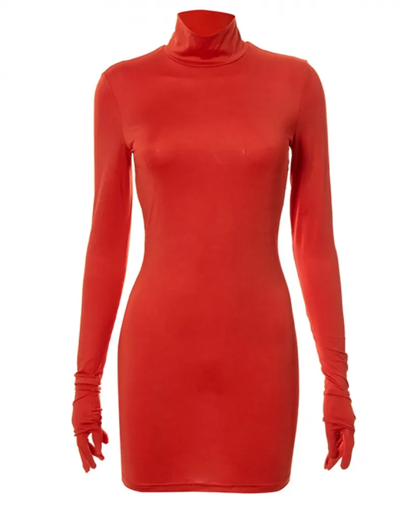 Kayotuas Vestito Delle Donne Elegante Manica Lunga Con Guanti Solido Mini Festa di Compleanno Club Aderente Abiti 2022 Nuova Bor