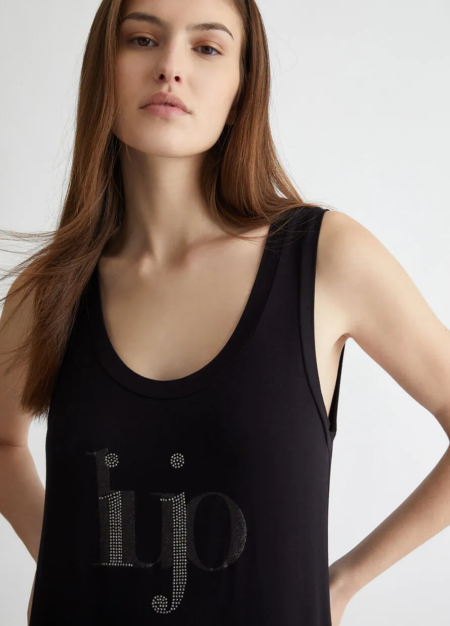 LIU-JO Abito con logo e strass N.